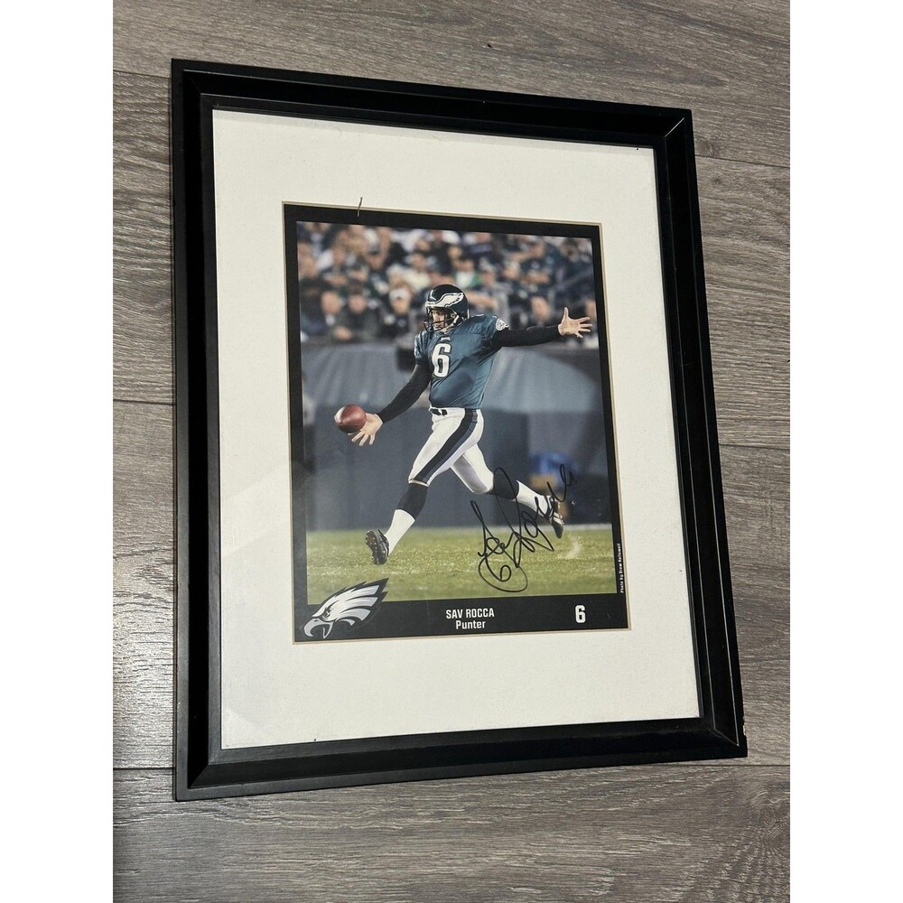 Philadelphia Eagles Signed Photo NFL Football Sav Rocca Framed Autograph COA